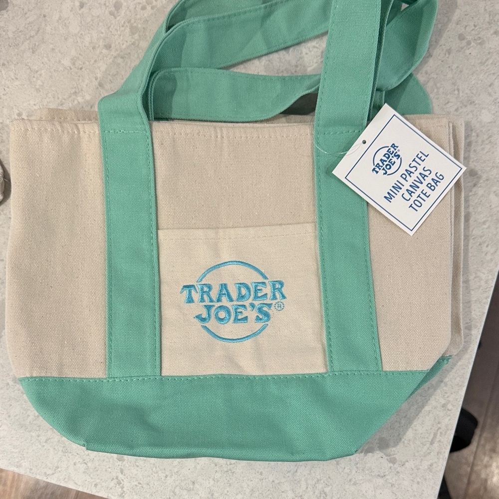 Trader Joe's Mint-Trim Canvas Tote